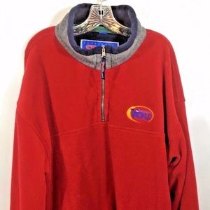 VTG Dunbrooke L/S Warm Red Fleece Jacket Qtr Zip